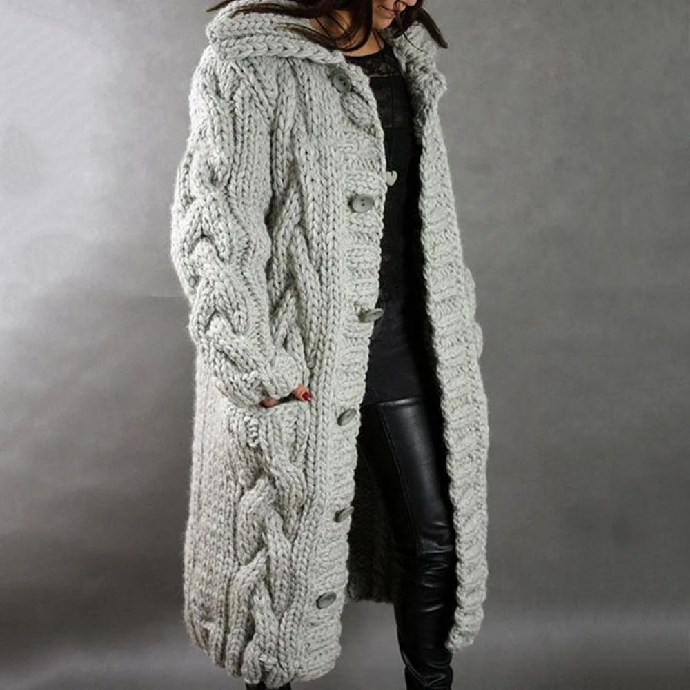 Abbraccio Invernale Moderno | Giacca Lavorata a Maglia per Donna | Calda e Elegante