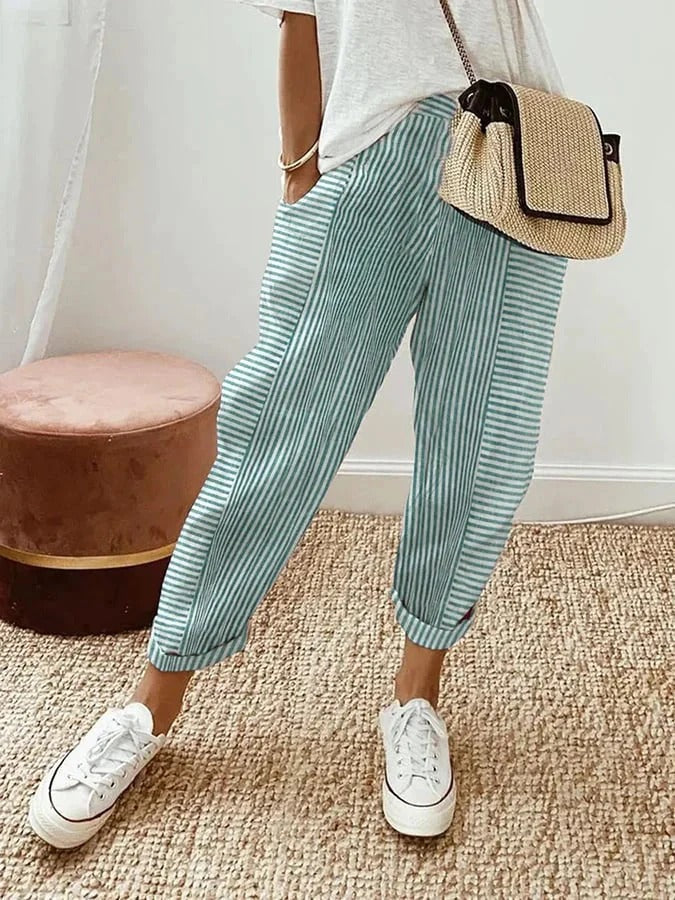 Gestreifte Baumwollhose von UrbanElegance