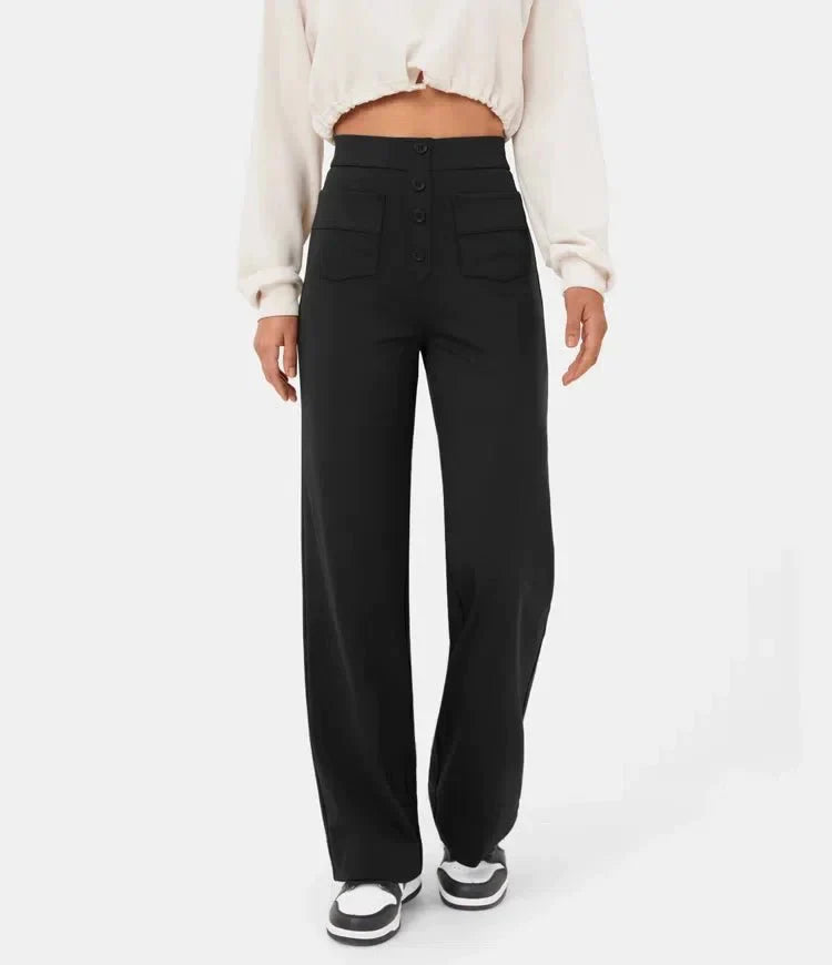 Fleur Pantaloni Elasticizzati a Vita Alta per Stile Flessibile
