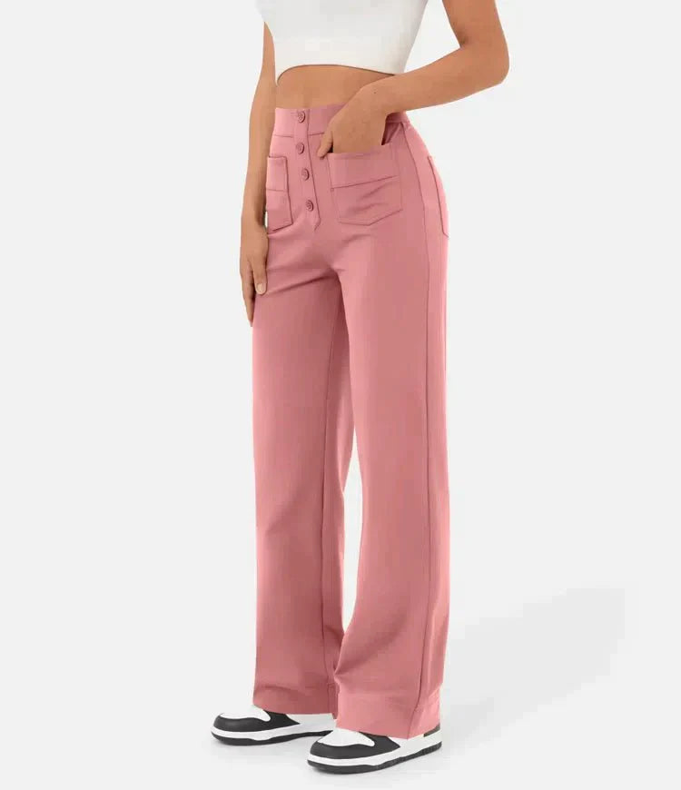 Fleur Pantaloni Elasticizzati a Vita Alta per Stile Flessibile