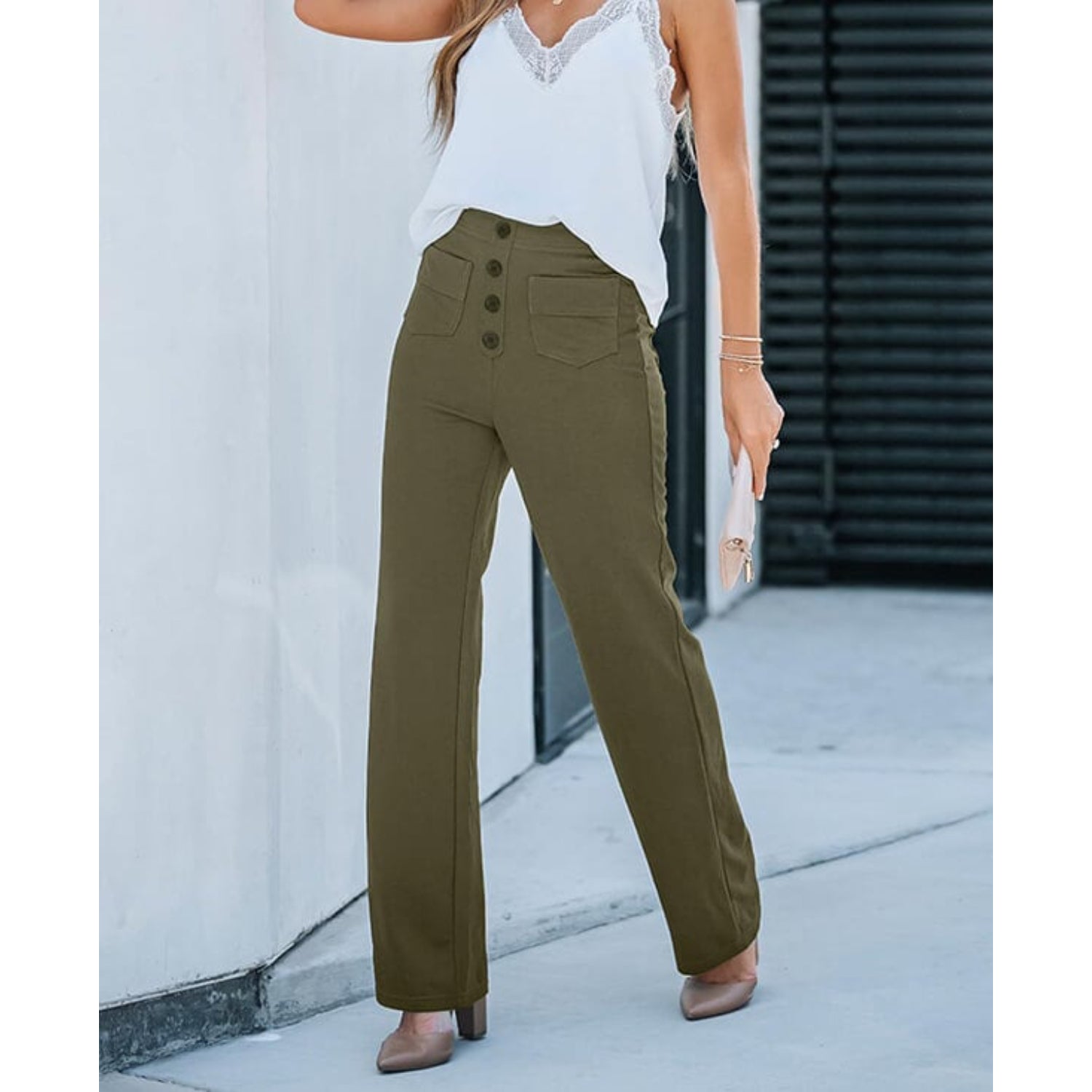 Elegante Pantaloni Casual Elastici