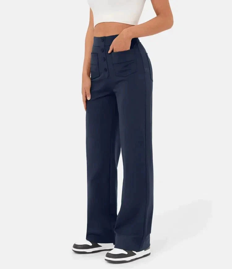 Fleur Pantaloni Elasticizzati a Vita Alta per Stile Flessibile