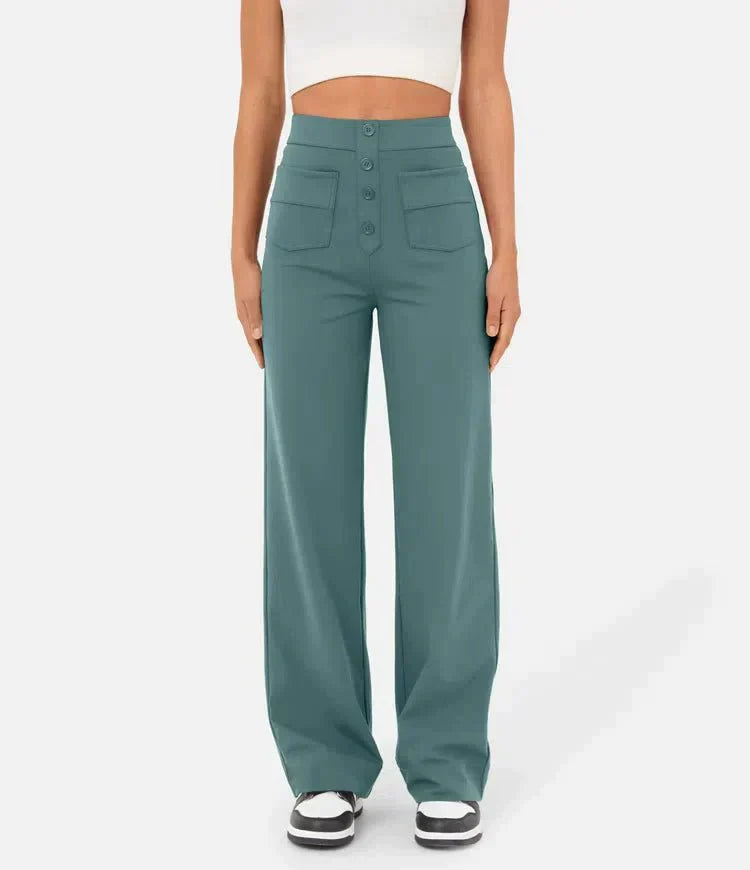 Fleur Pantaloni Elasticizzati a Vita Alta per Stile Flessibile