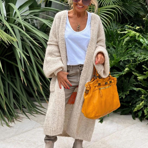 Velanora - stylish knitted long cardigan