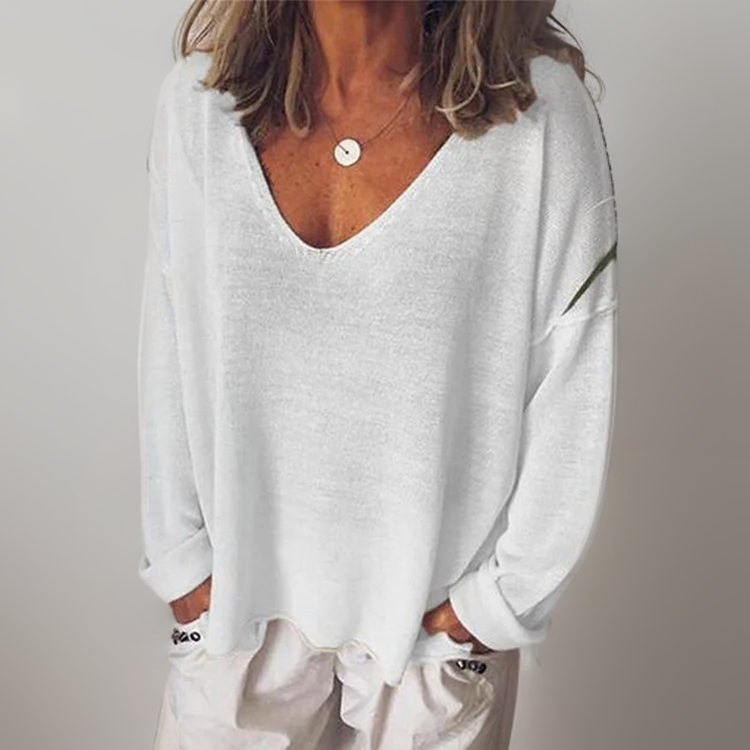 Velanora Camicia a maniche lunghe comoda con scollo a V