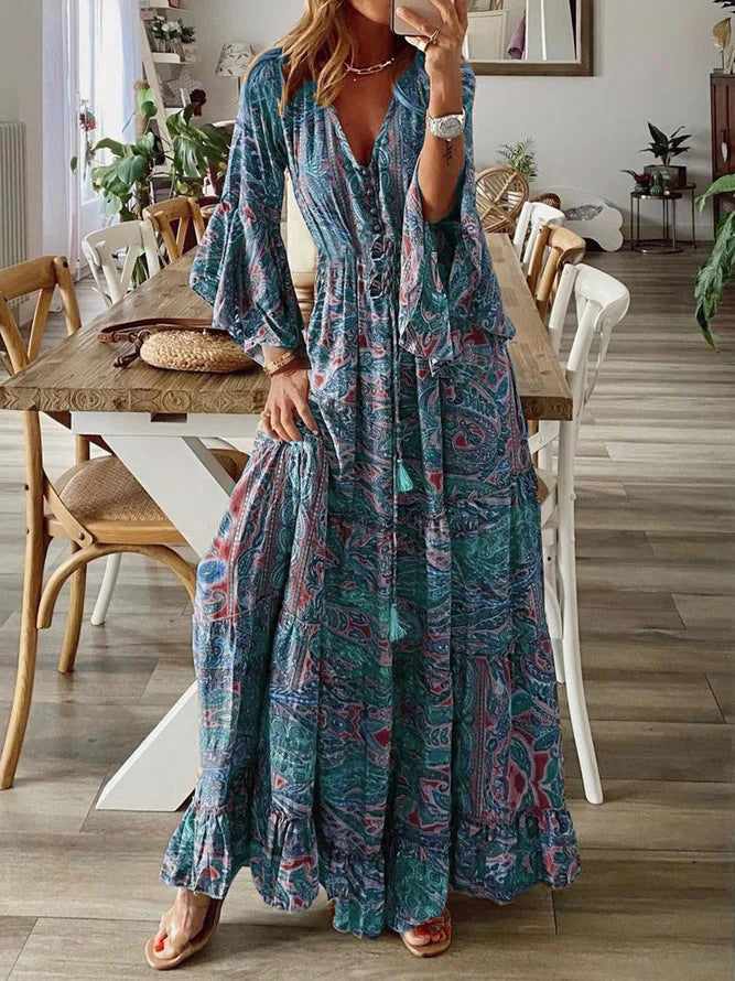 VELANORA Zomerdroom Boho Maxi Jurk