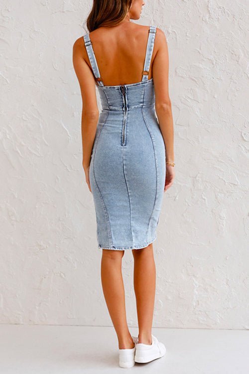 LENTHE Denim Jurk voor Stijlbewuste Vrouwen