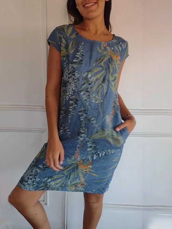 Comfy Crew Neck Dress van LuxeMode