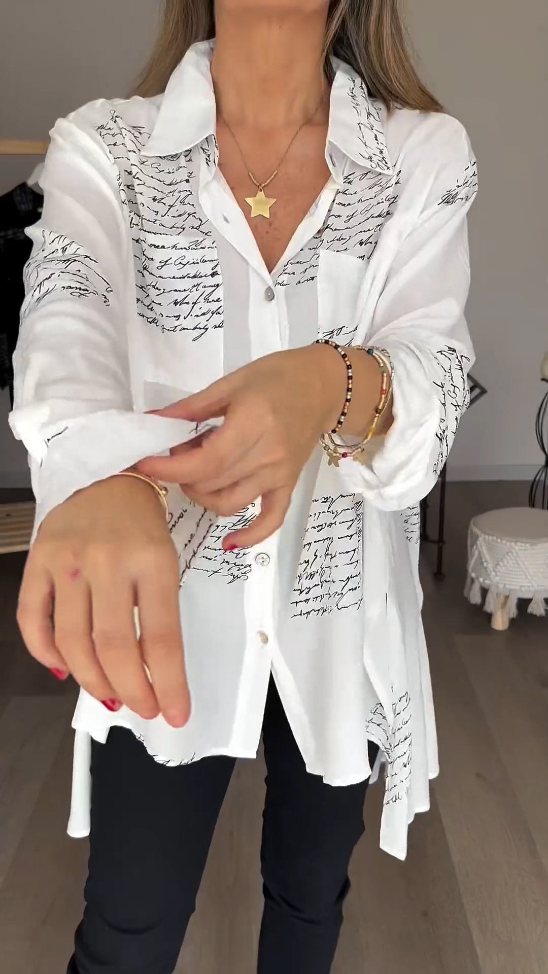 Bella Moda Camicetta Stampata per Donne Eleganti