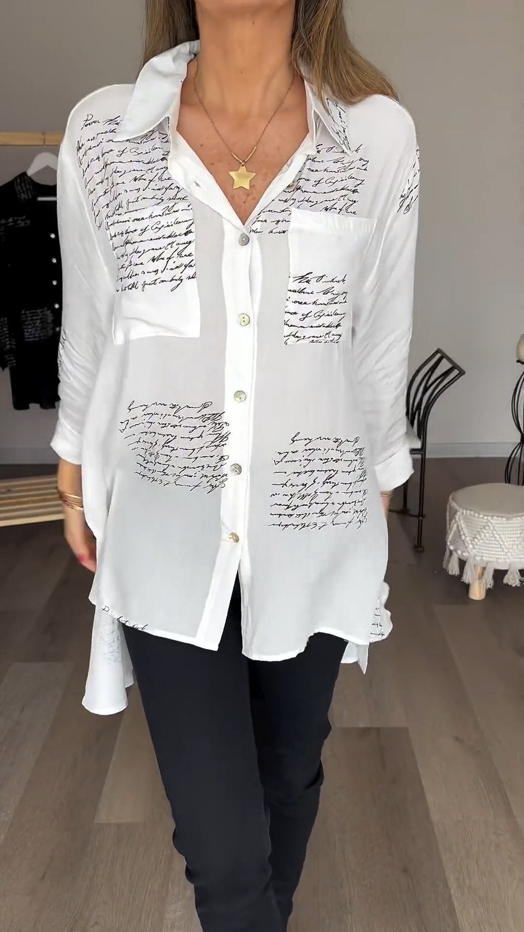 Bella Moda Camicetta Stampata per Donne Eleganti