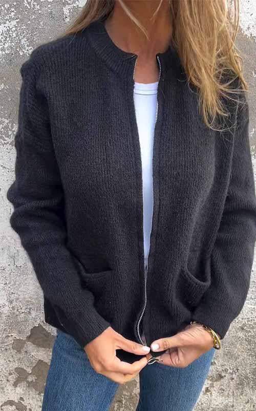 NordicVibe Giacca a Maglia con Cerniera – Gilet Donna Elegante e Confortevole