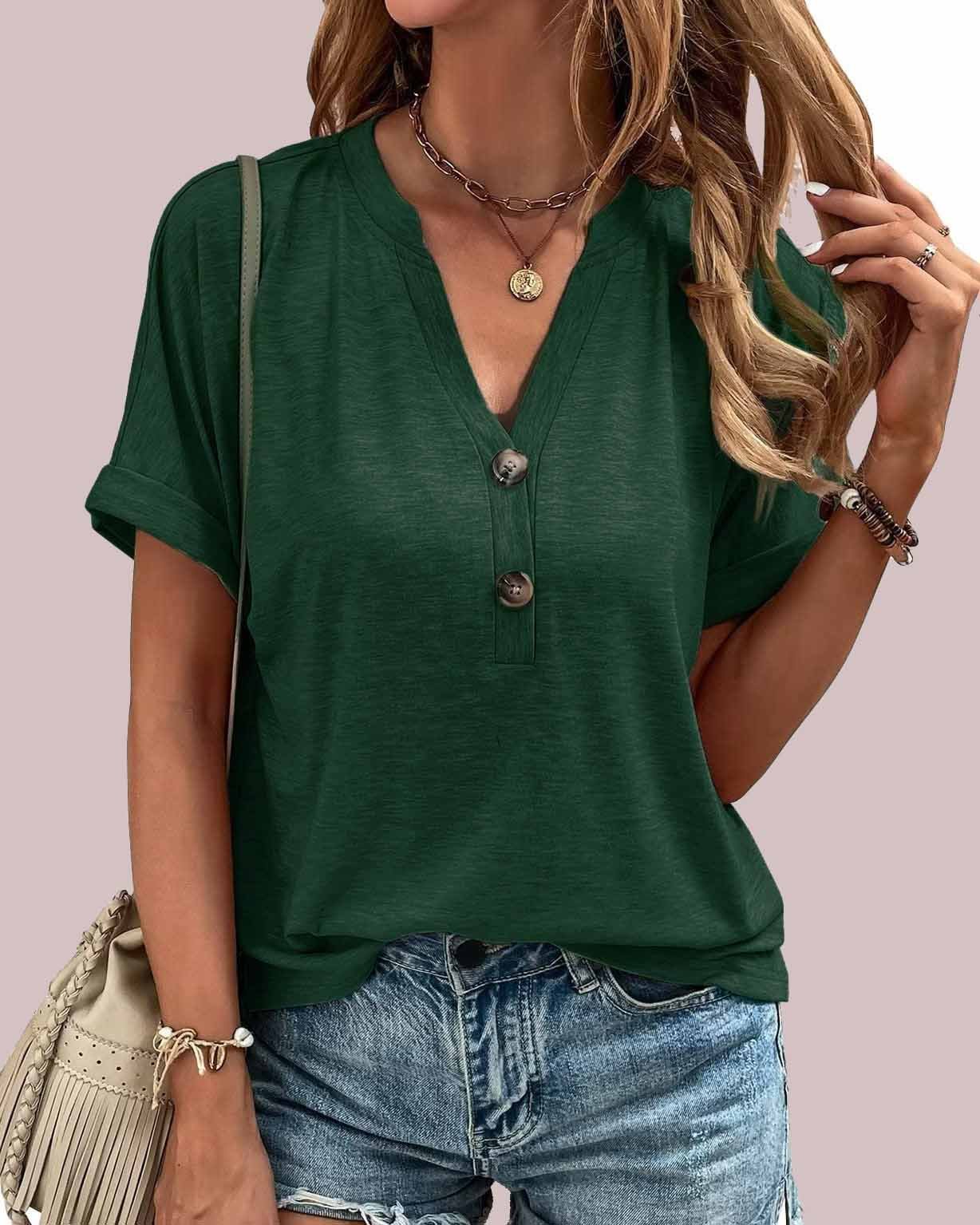 V-hals Knoopblouse van StyleEase