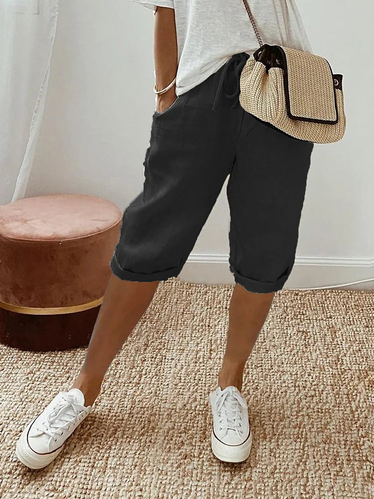 Lena Katoenen Shorts – Ademend en Comfortabel, Ontspannen Pasvorm-1