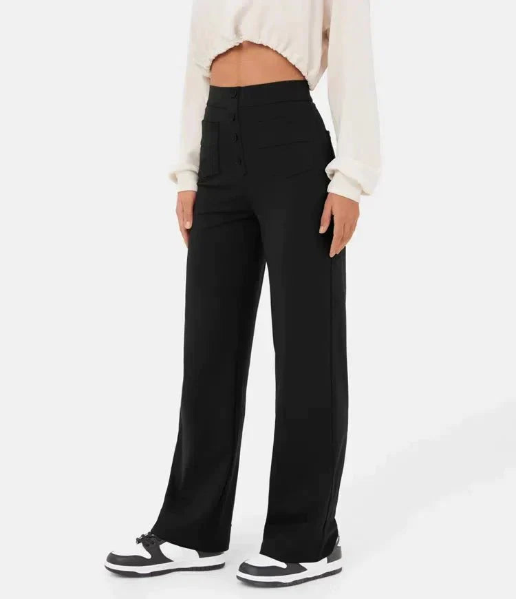 Beautiful Luna I High-Waisted Elastic Casual Pants