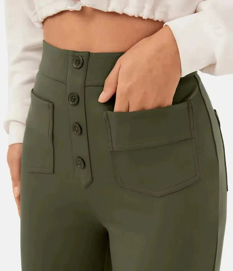 Beautiful Luna I High-Waisted Elastic Casual Pants