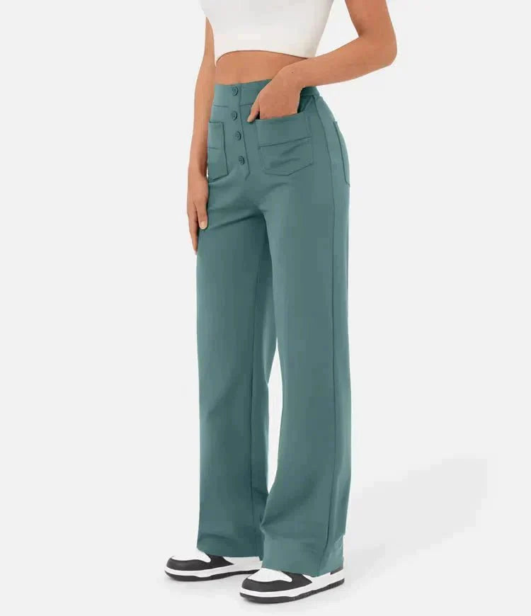 Beautiful Luna I High-Waisted Elastic Casual Pants