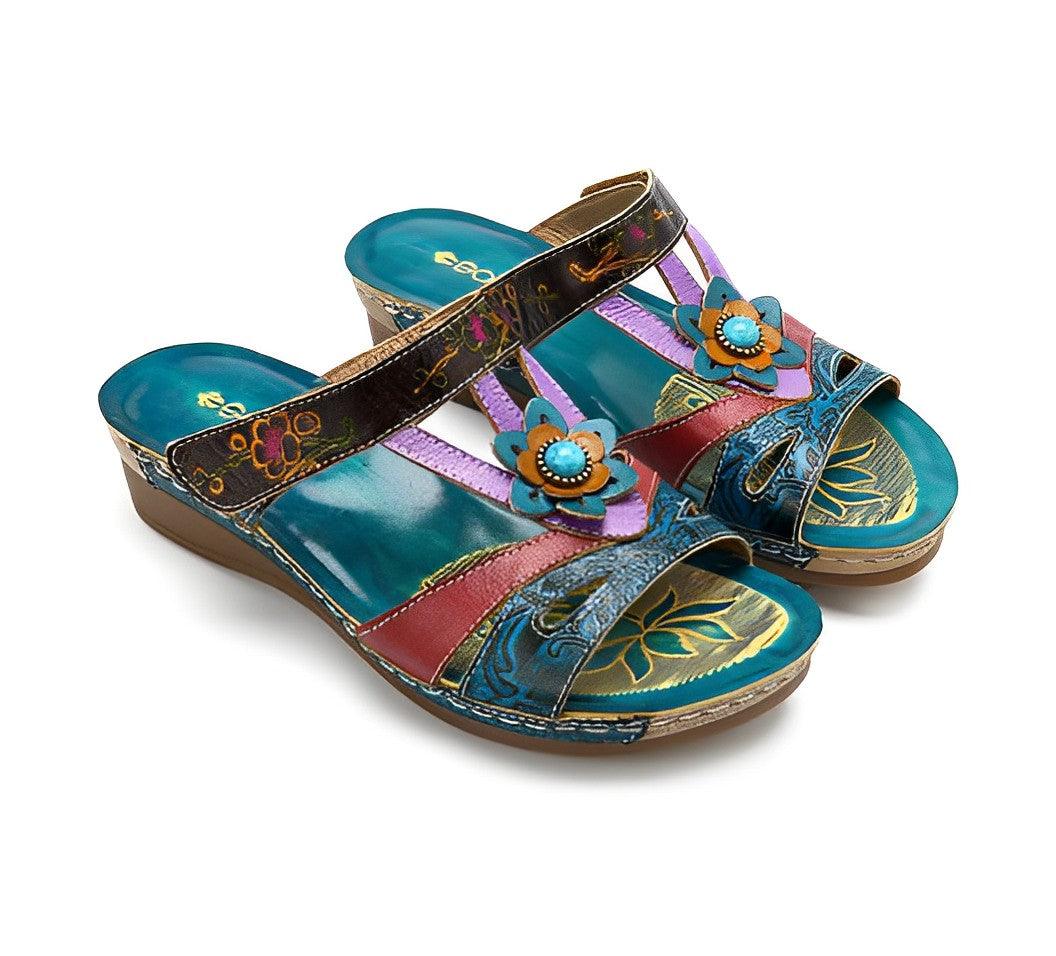 Velanora bloem bohemien antislip orthopedische sandalen