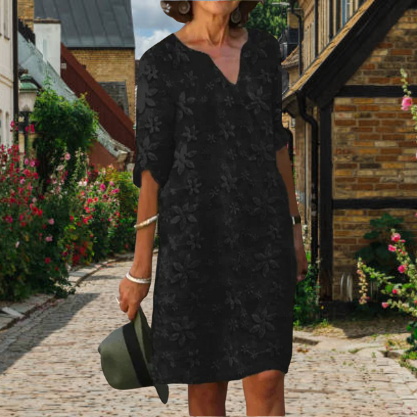 Renée | Elegante abito estivo con scollo a V e motivo floreale