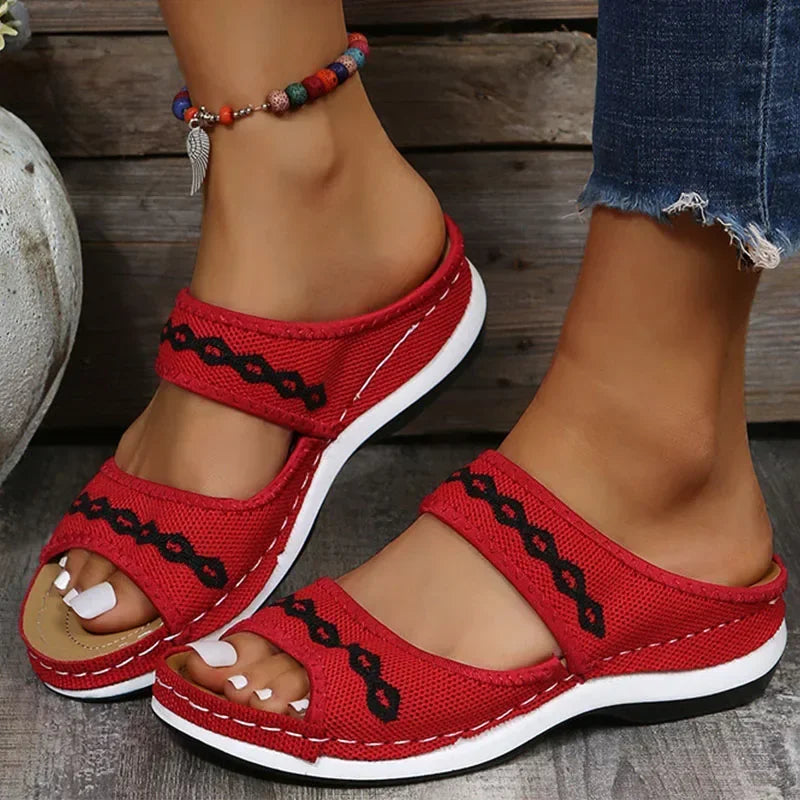 Velanora - Orthopedische Damensandalen met Patroon op de Bandjes