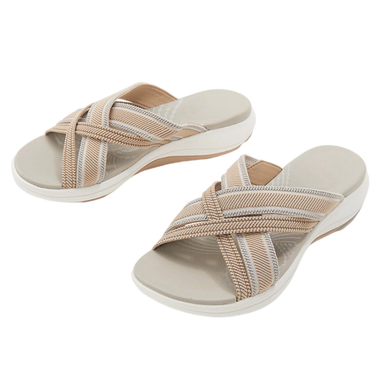 Crossed elastic orthopedic sandals