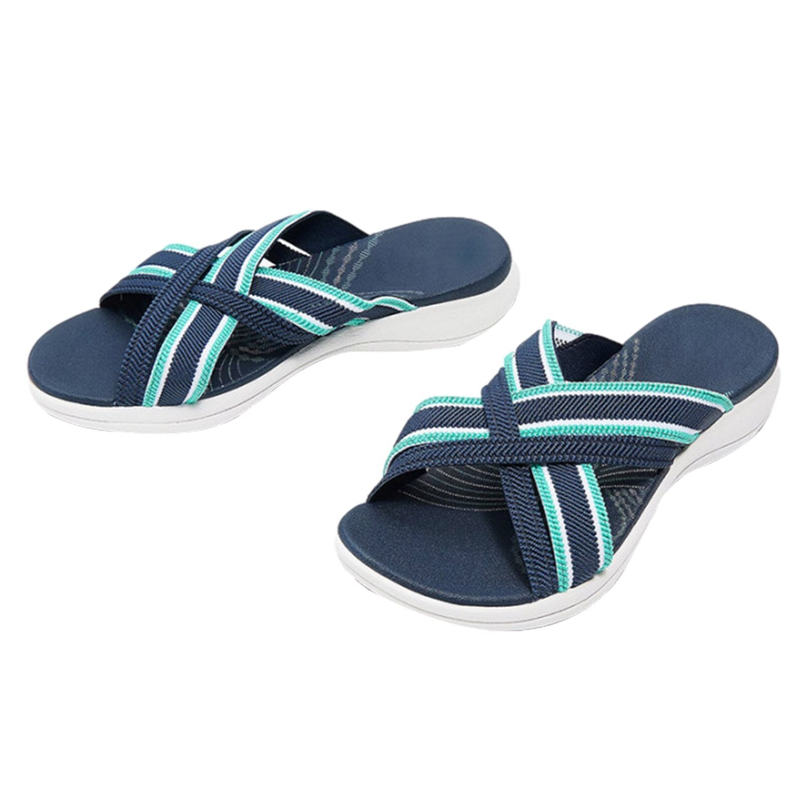 Crossed elastic orthopedic sandals