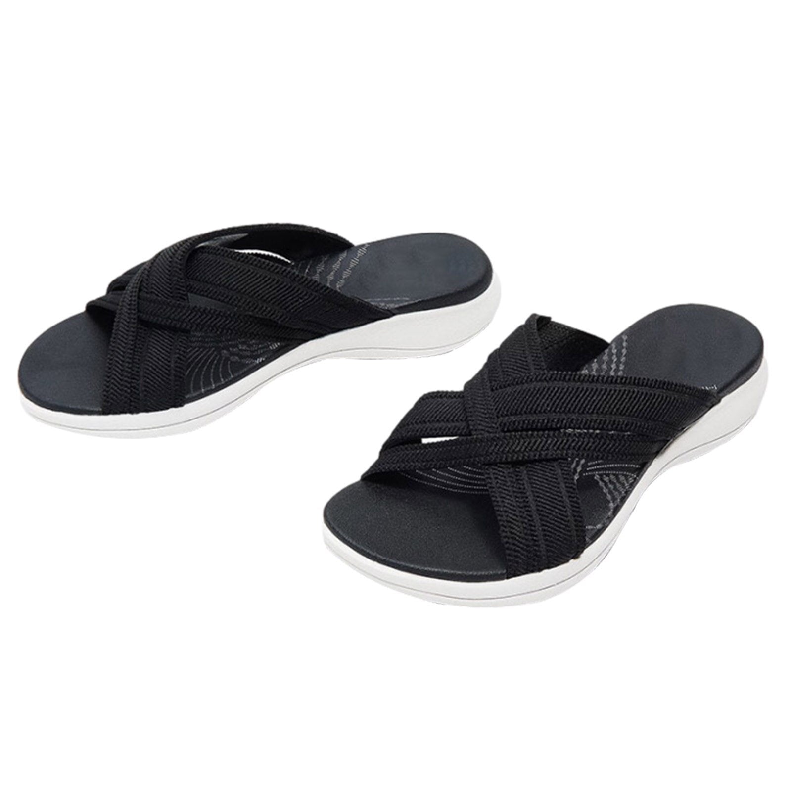 Crossed elastic orthopedic sandals