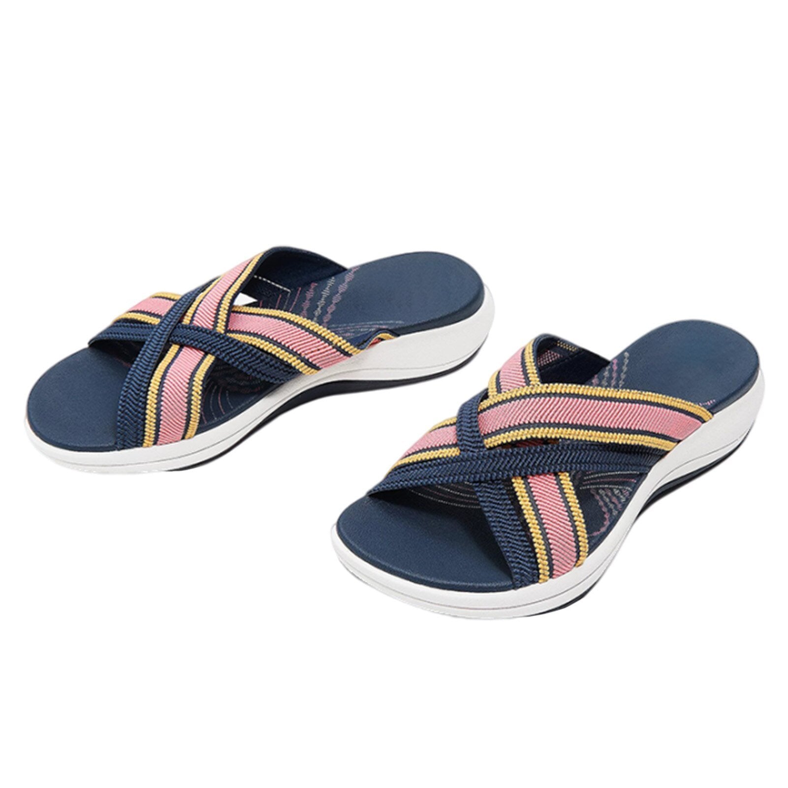 Crossed elastic orthopedic sandals