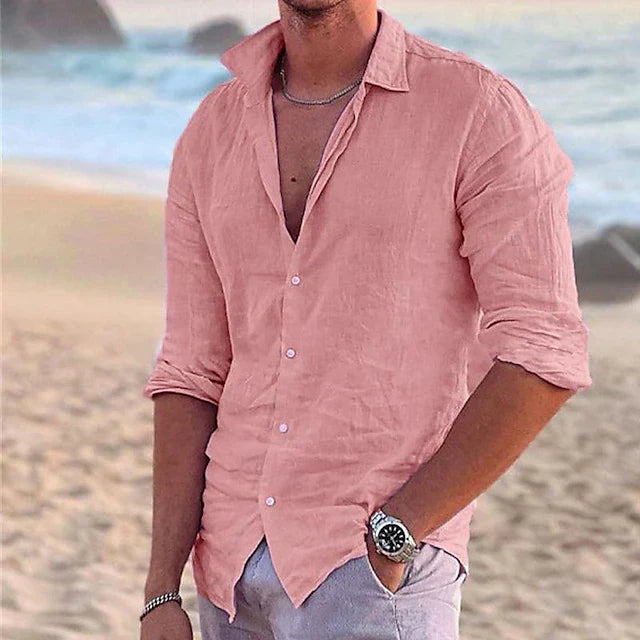 Zander Heren Shirt – Ademend Katoen-Linnen, Casual Comfort-1