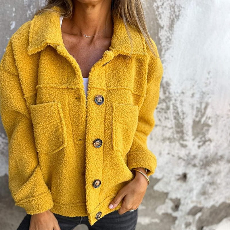FrostGlow | Kurze Warme Winterjacke aus Teddystoff | Stilvoll und Bequem für die Kalten Tage