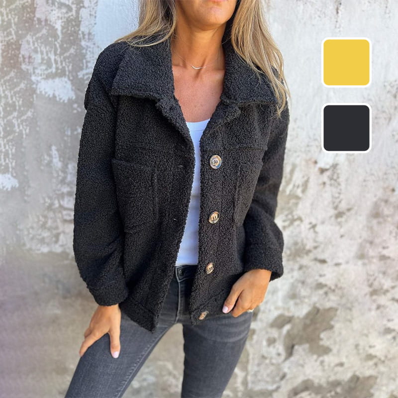 FrostGlow | Kurze Warme Winterjacke aus Teddystoff | Stilvoll und Bequem für die Kalten Tage
