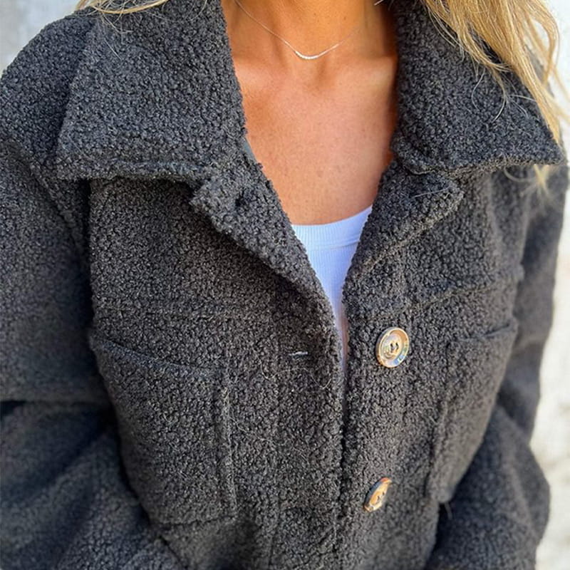 FrostGlow | Short Warm Winter Jacket of Teddy Fabric | Stylish and Comfortable for the Cold Days