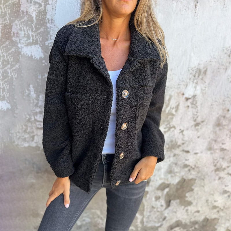 FrostGlow | Short Warm Winter Jacket of Teddy Fabric | Stylish and Comfortable for the Cold Days