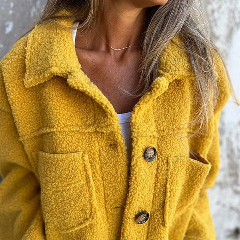 FrostGlow | Short Warm Winter Jacket of Teddy Fabric | Stylish and Comfortable for the Cold Days